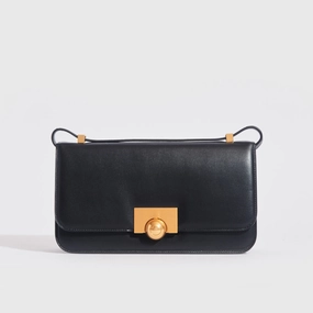 The Classic Small Leather Shoulder Bag in Black