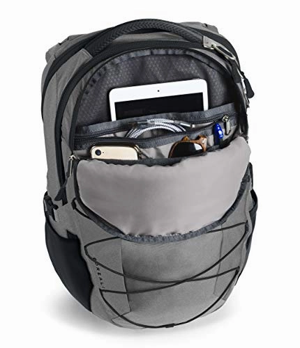 The North Face Borealis Laptop Backpack - Bookbag for Work, School, or Travel, Zinc Grey Dark Heather/TNF Black, One Size