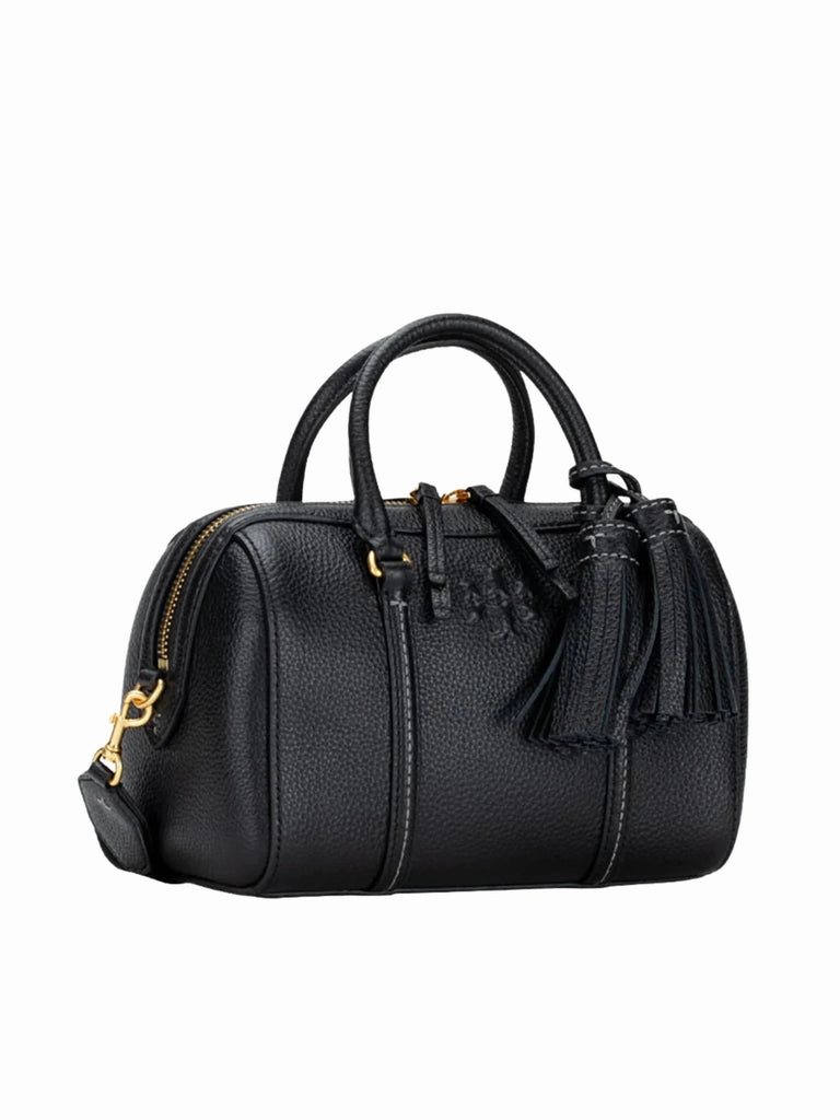 Thea Small Convertible Satchel Bag - Black