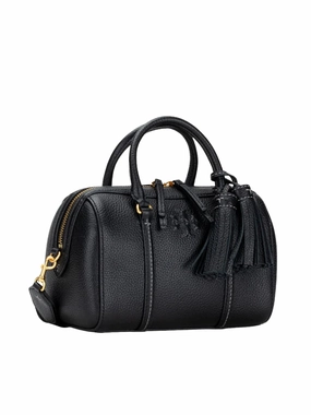 Thea Small Convertible Satchel Bag - Black