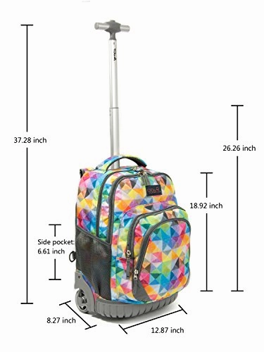 Tilami Rolling Backpack Armor Luggage School Travel Book Laptop 18 Inch Multifunction Wheeled