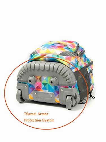 Tilami Rolling Backpack Armor Luggage School Travel Book Laptop 18 Inch Multifunction Wheeled