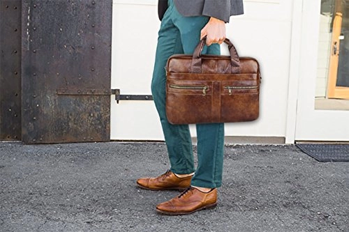 Timeless Genuine Leather Messenger Bag for Men  Gorgeous Superior Brown Carry All Briefcase with