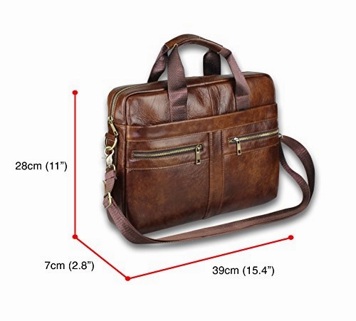 Timeless Genuine Leather Messenger Bag for Men  Gorgeous Superior Brown Carry All Briefcase with