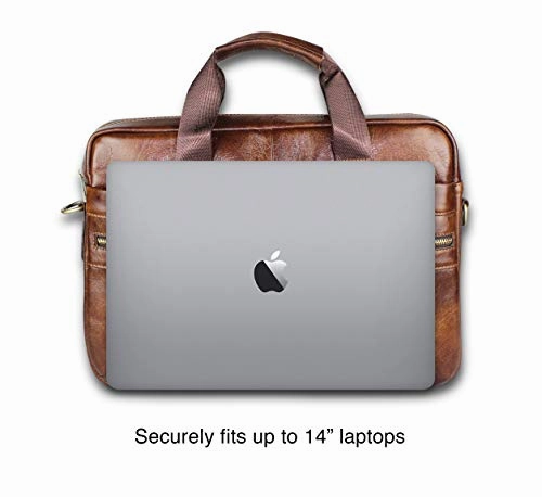 Timeless Genuine Leather Messenger Bag for Men  Gorgeous Superior Brown Carry All Briefcase with