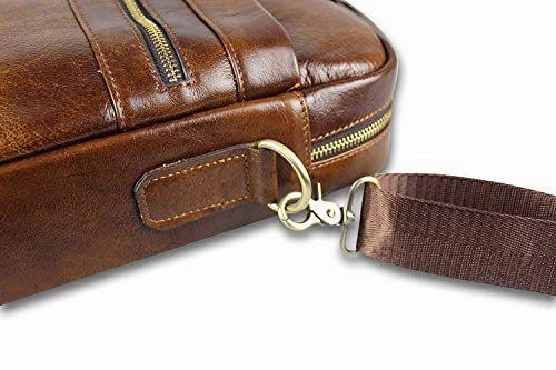 Timeless Genuine Leather Messenger Bag for Men  Gorgeous Superior Brown Carry All Briefcase with