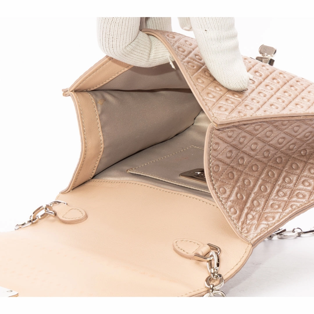 Tod's Metallic Gold Leather Signature Shoulder Bag