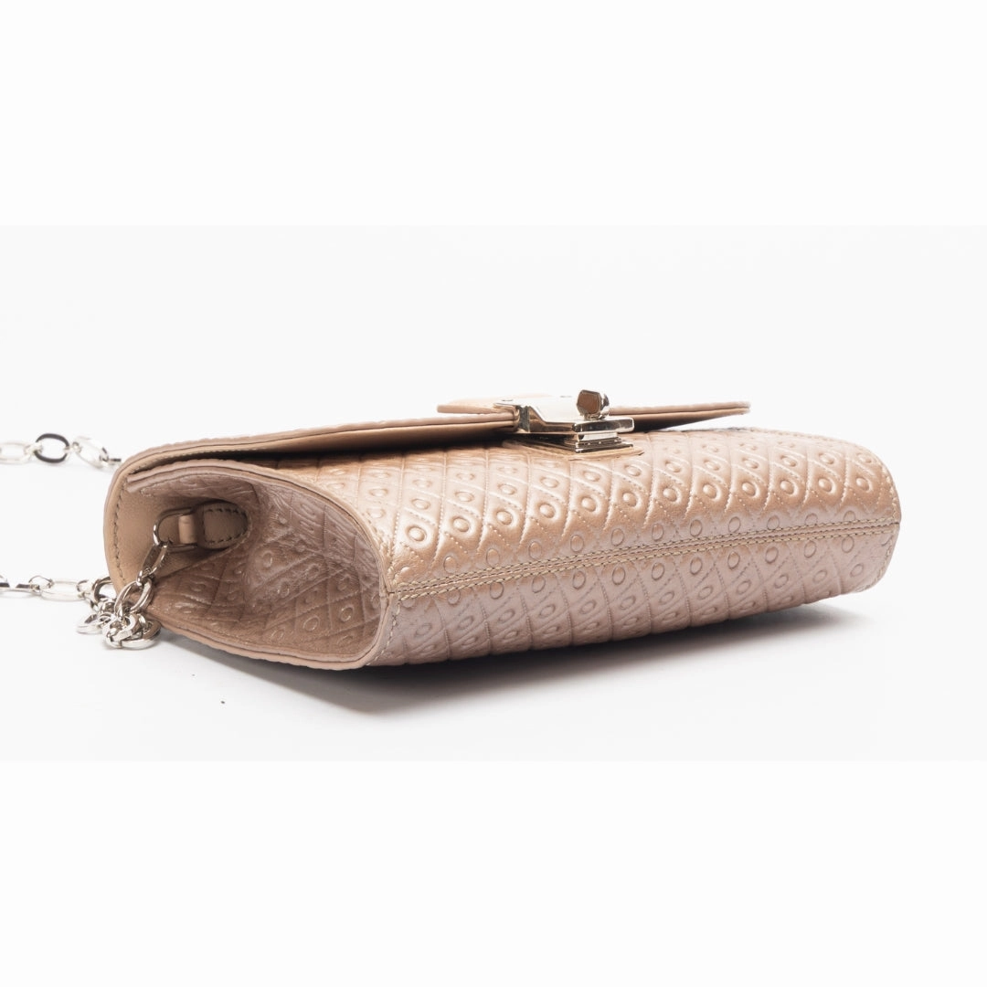 Tod's Metallic Gold Leather Signature Shoulder Bag