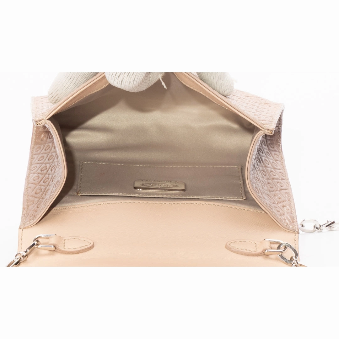 Tod's Metallic Gold Leather Signature Shoulder Bag
