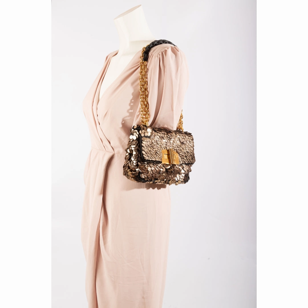 Tom Ford Sequin Chain-Link Shoulder Bag