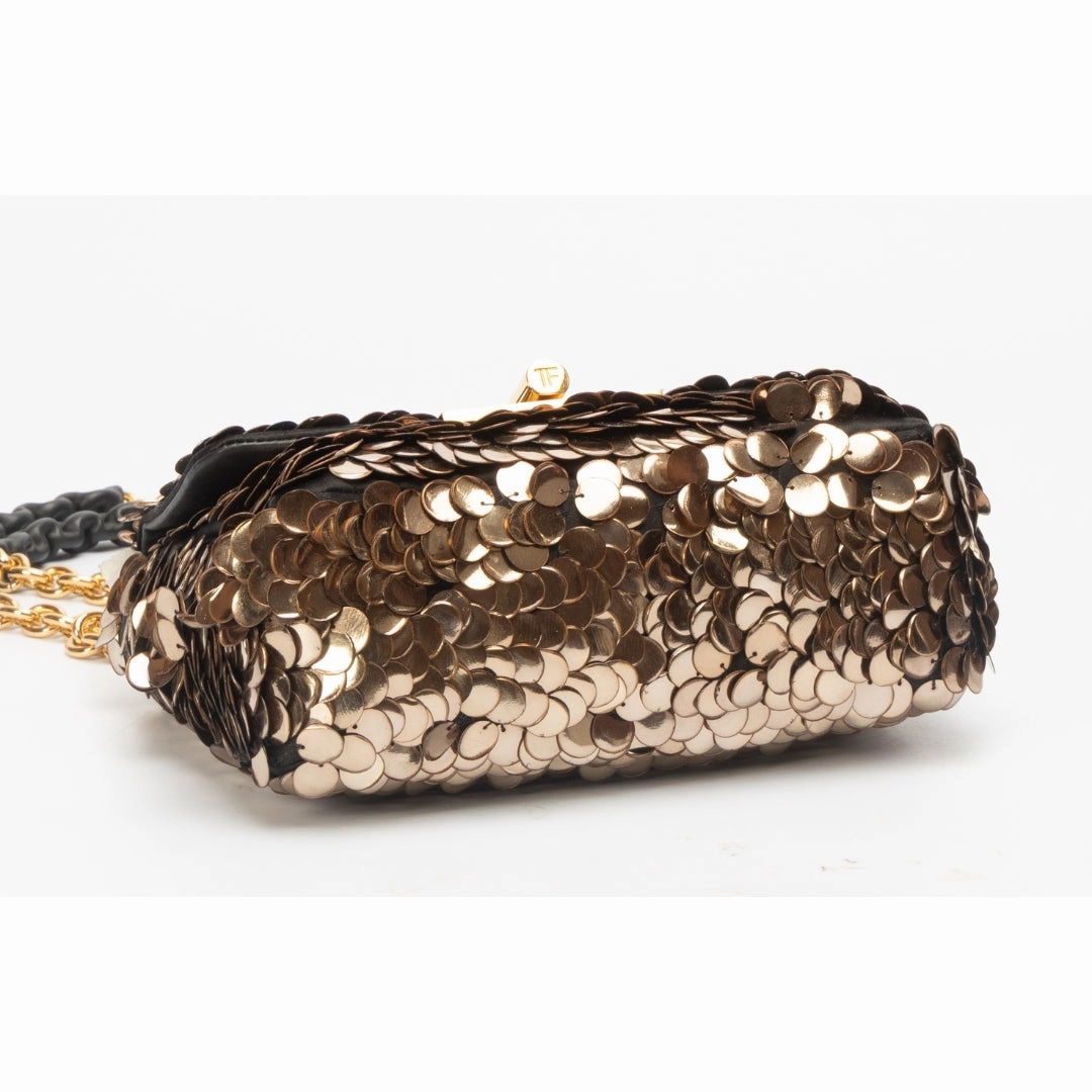 Tom Ford Sequin Chain-Link Shoulder Bag