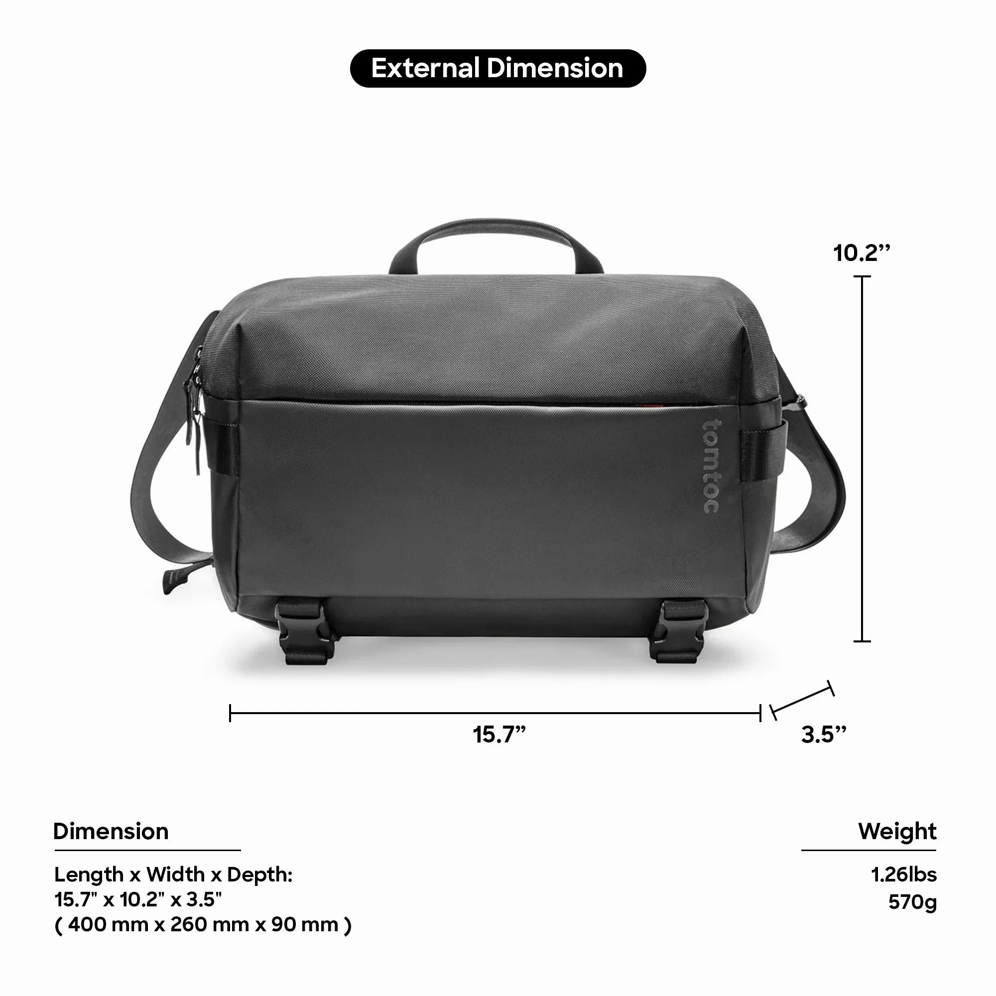 Tomtoc Explorer T21 Laptop Messenger Bag 14-inch - Black