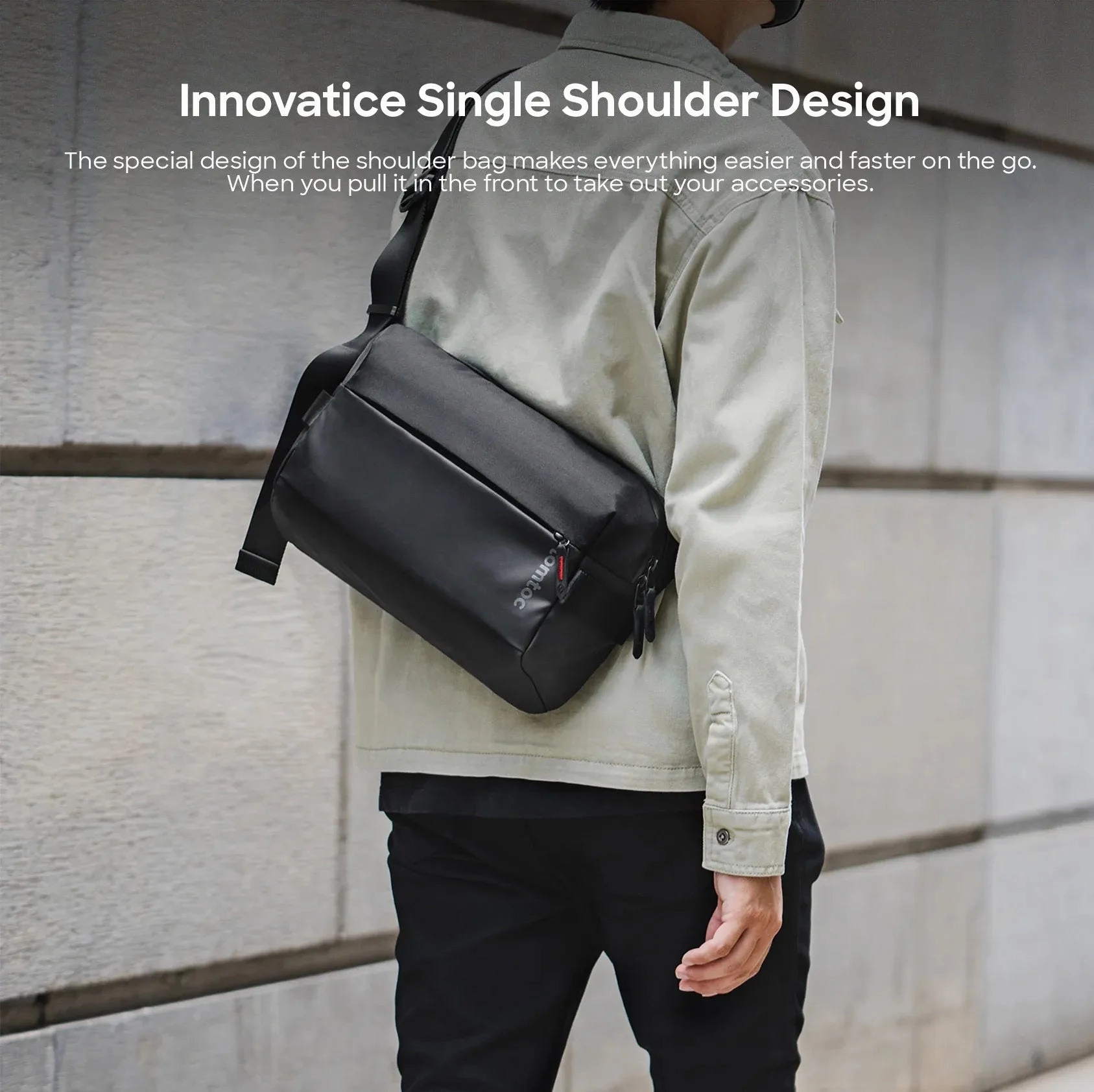 Tomtoc Explorer T21 Tablet Sling Bag 11-inch - Black