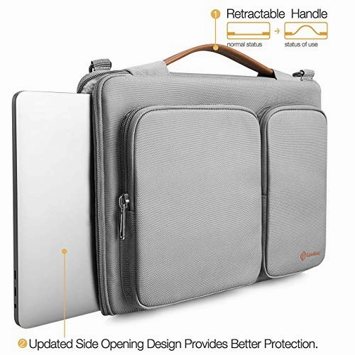 tomtoc Laptop Shoulder Bag for 13.3" Old MacBook Air | 13" MacBook Pro Retina 2012-2015 | Surface Laptop 1 & 2 | Surface Book, Original 360 Protection Case with CornerArmor & Accessory Pockets