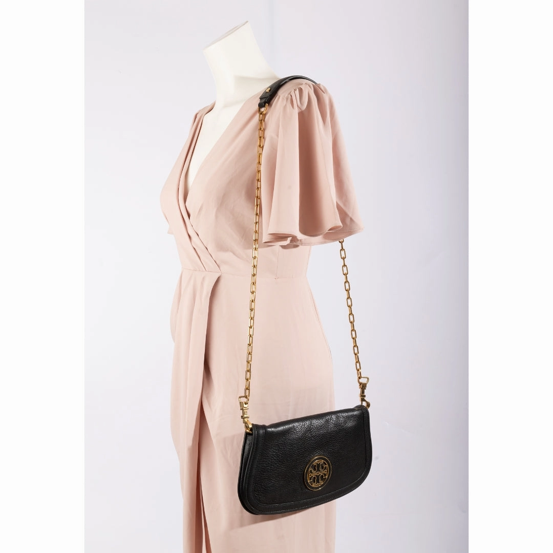 Tory Burch Black Leather Amanda Crossbody Bag