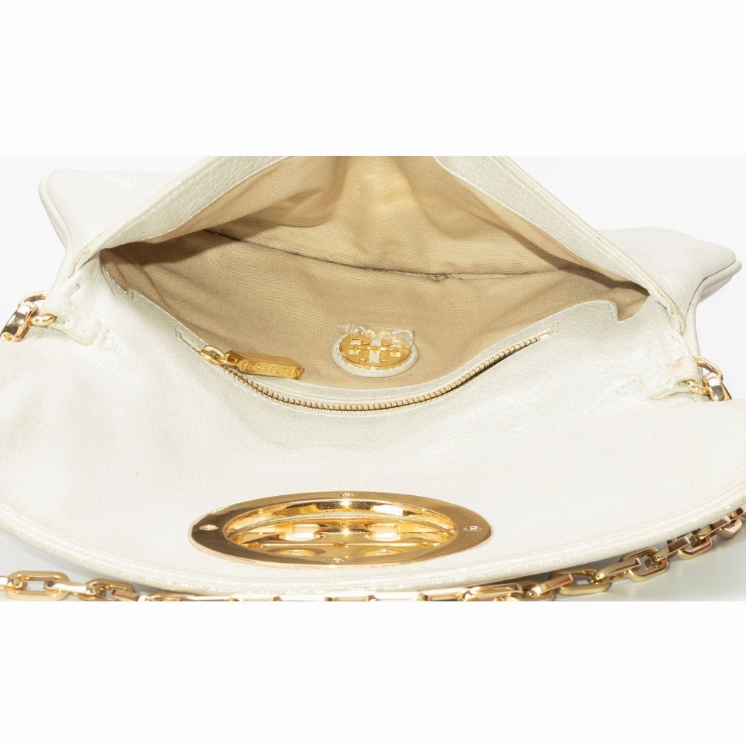 Tory Burch Metallic Leather Logo Crossbody Bag