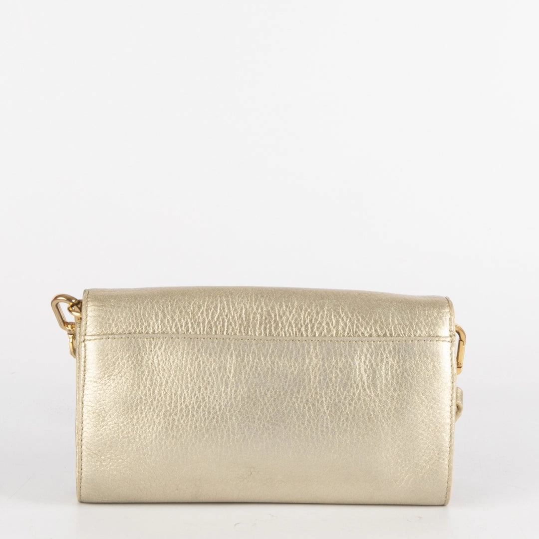 Tory Burch Metallic Perforated Logo Crossbody Bag