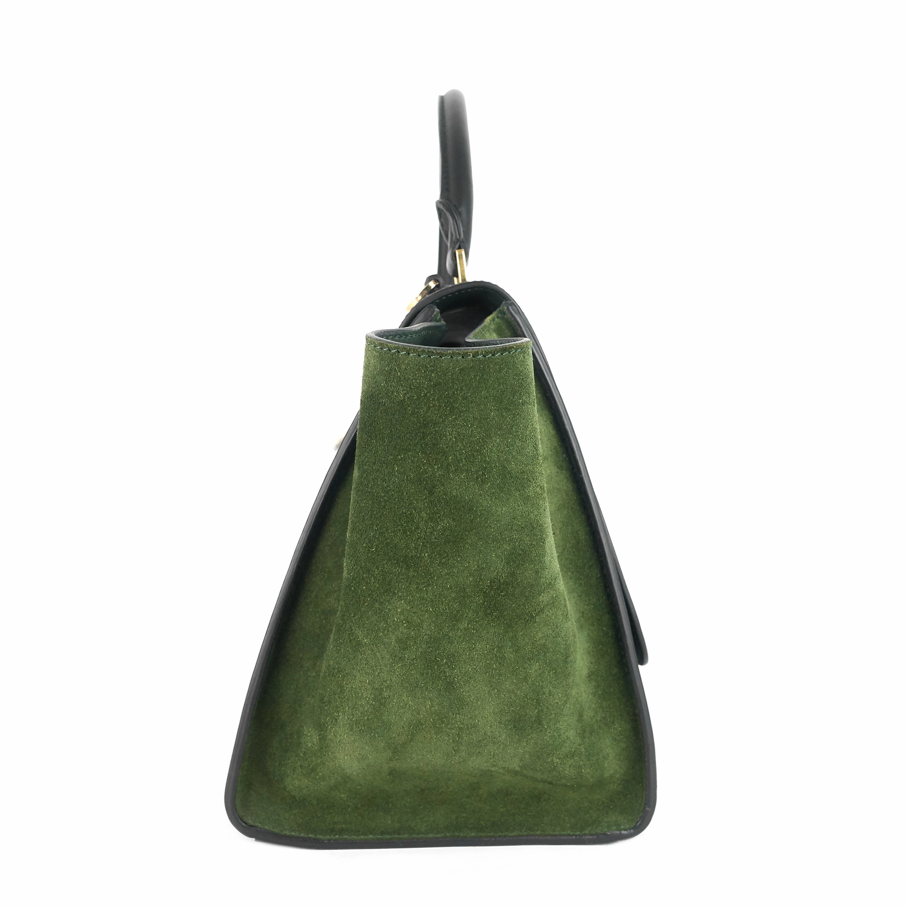 Trapeze Calfskin Leather and Suede Bag
