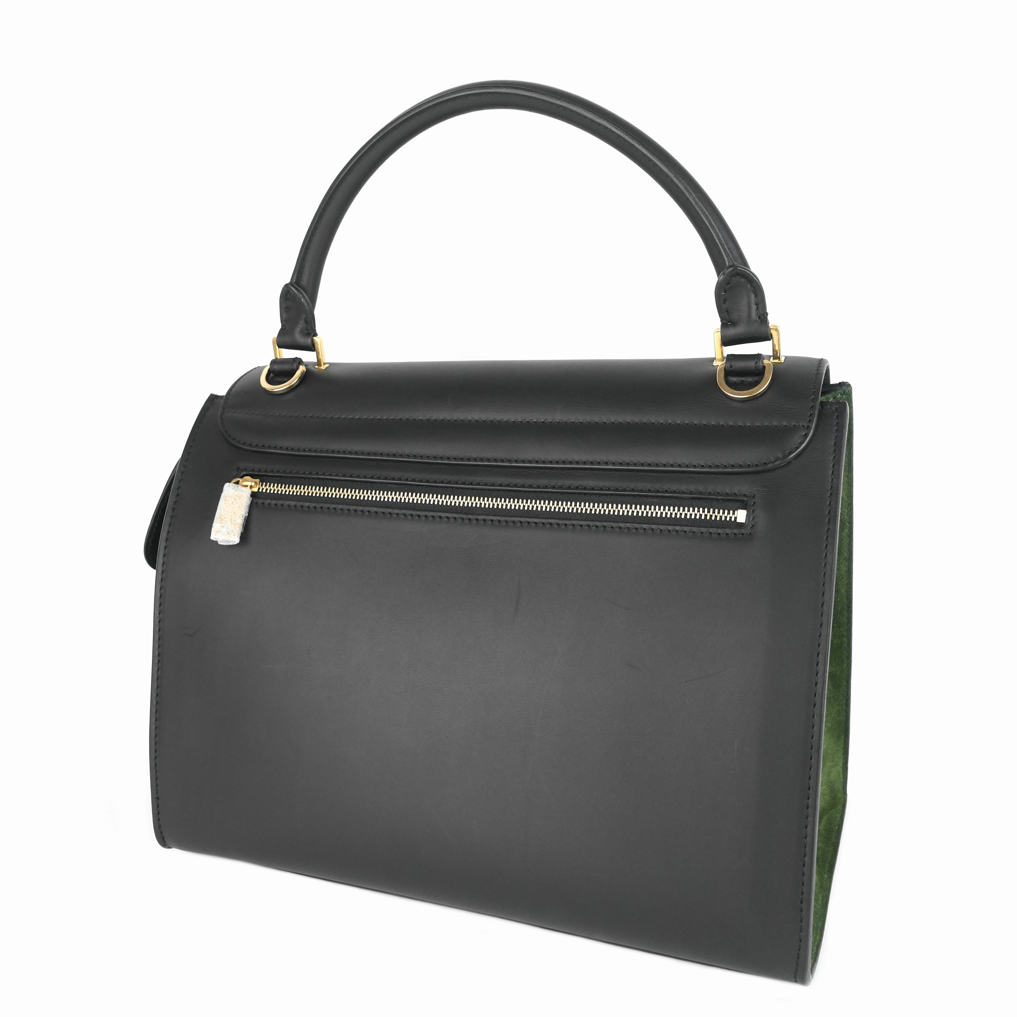 Trapeze Calfskin Leather and Suede Bag