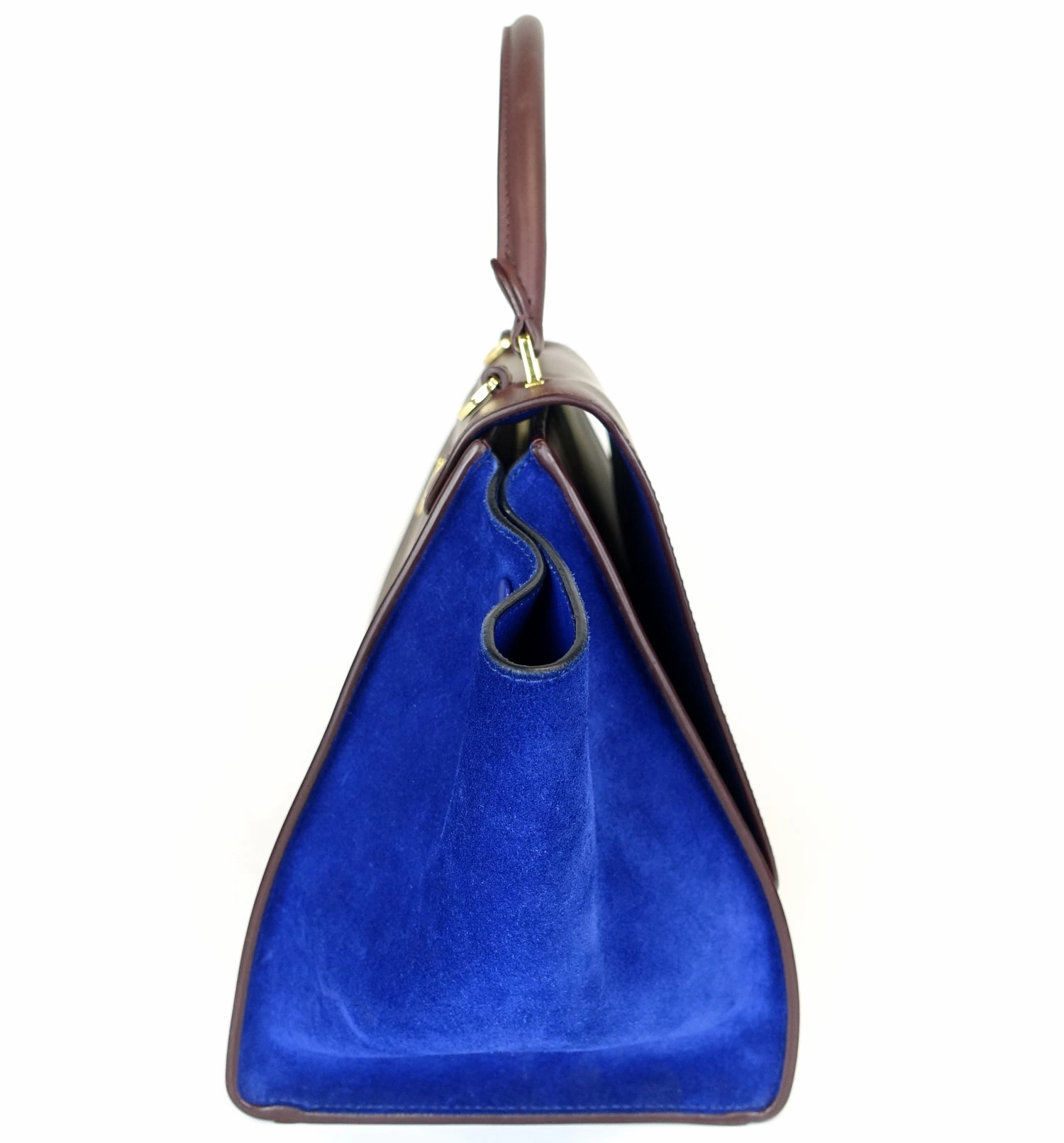 Trapeze Medium Calf Leather and Suede Bicolour Bag