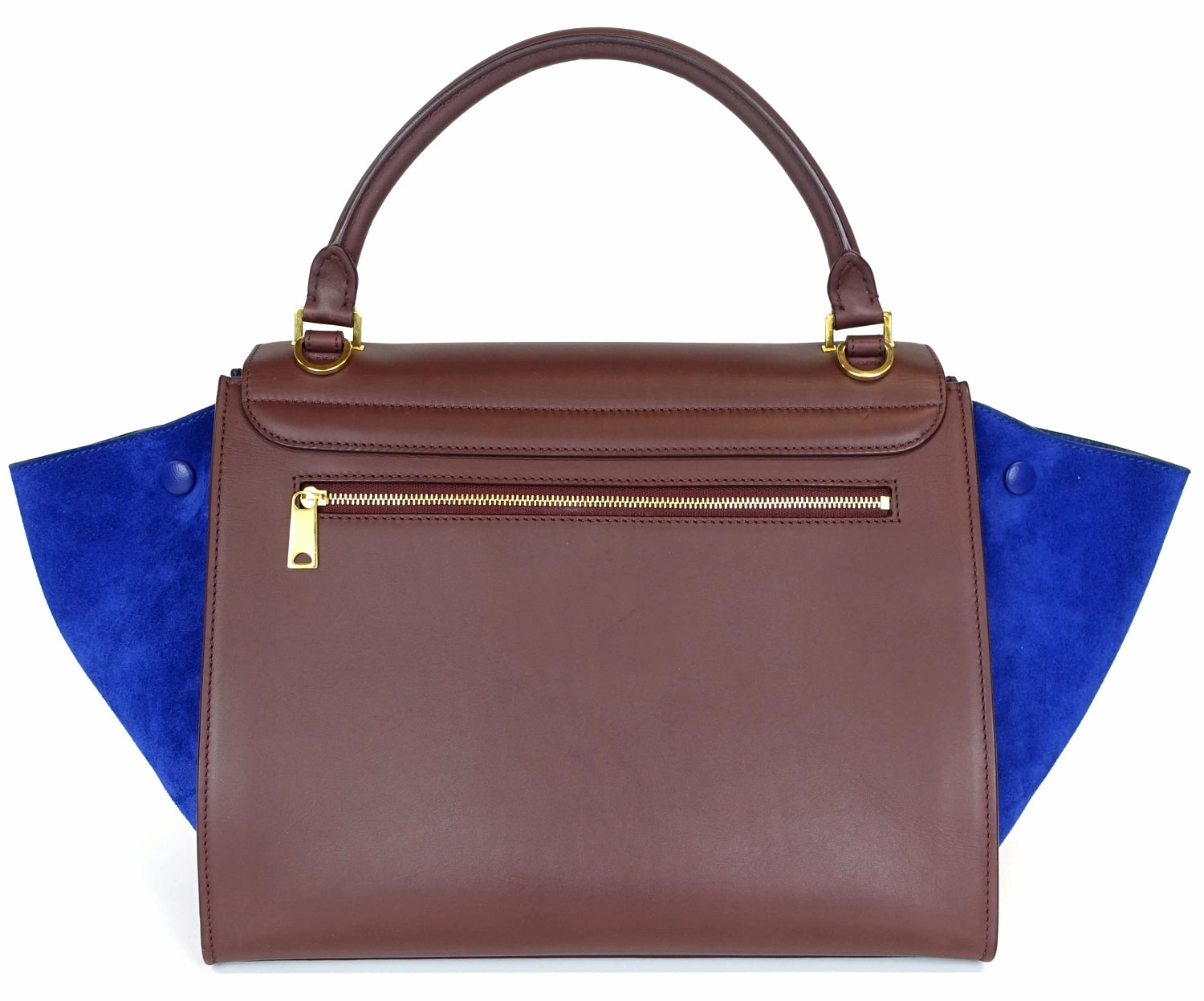Trapeze Medium Calf Leather and Suede Bicolour Bag