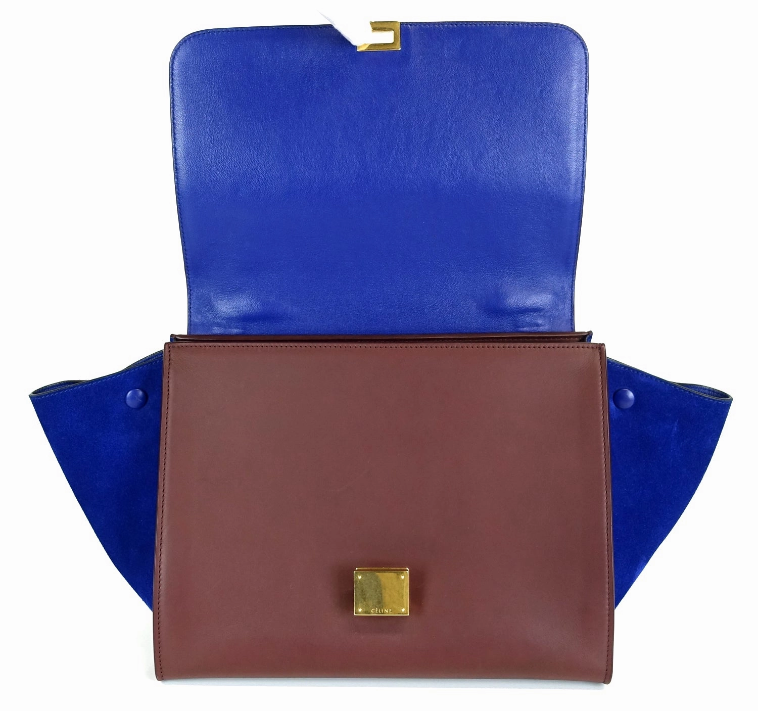 Trapeze Medium Calf Leather and Suede Bicolour Bag