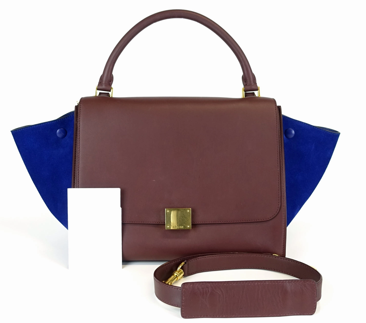 Trapeze Medium Calf Leather and Suede Bicolour Bag