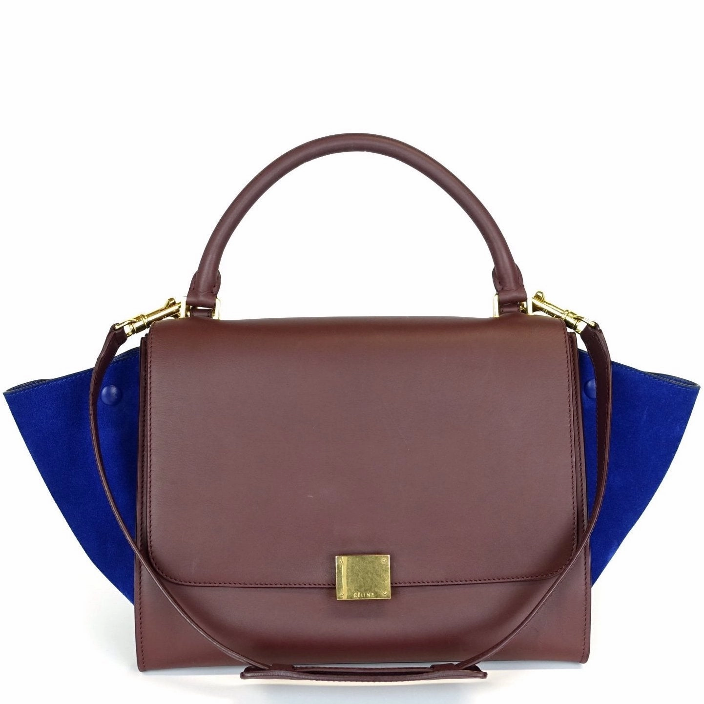 Trapeze Medium Calf Leather and Suede Bicolour Bag