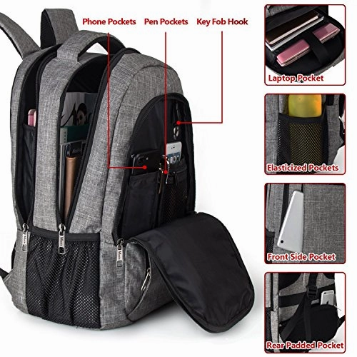 Travel Laptop Backpack,Business Anti Theft Slim Durable Laptops Backpack With Usb Charging Port