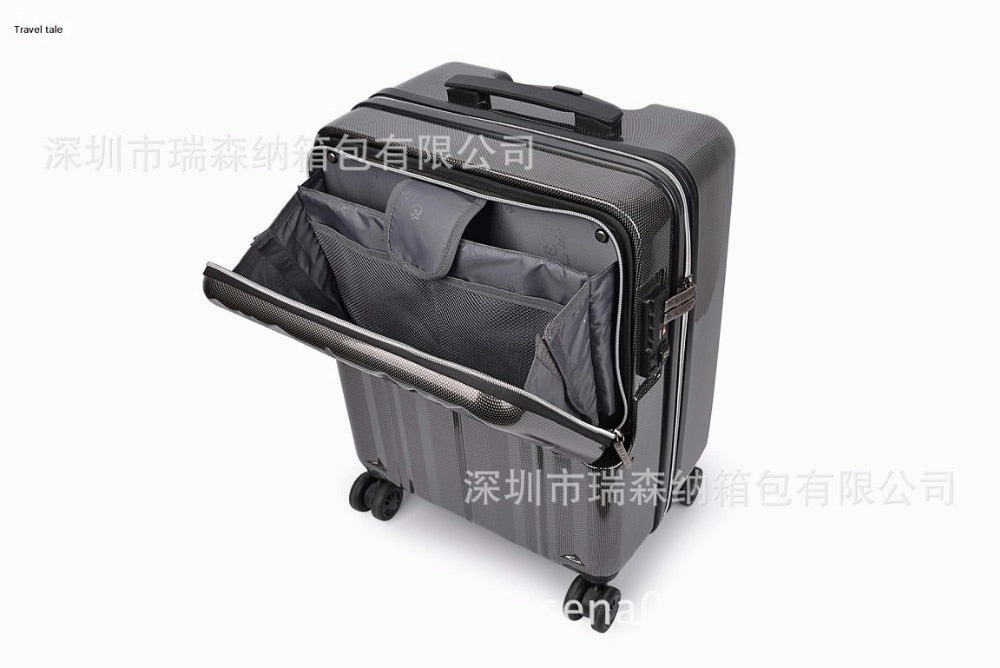Travel Tale Pc 20" Front Computer Bag Rolling Luggage Multifunction Business Suitcase Universal