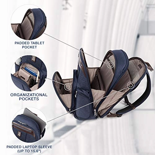Travelpro Platinum Elite-17-Inch Business Laptop Backpack, True Navy, 17.5-Inch