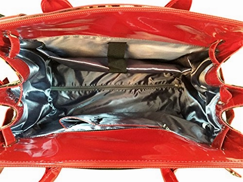 Trendy Flyer Computer/Laptop Large Bag Tote Duffel Rolling 4 Wheel Spinner Luggage Leopard Red