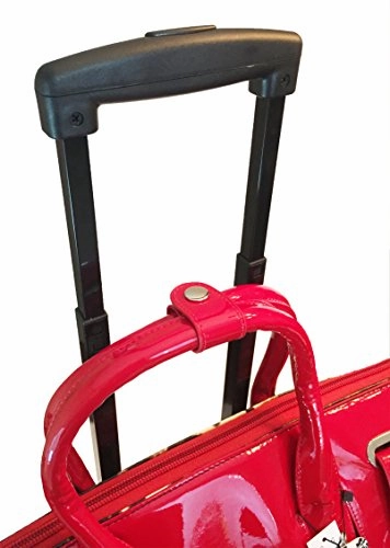 Trendy Flyer Computer/Laptop Large Bag Tote Duffel Rolling 4 Wheel Spinner Luggage Leopard Red