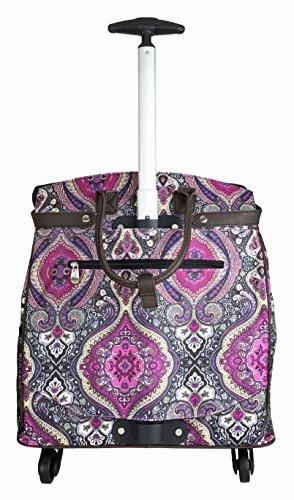 Trendy Flyer Computer/Laptop Rolling Bag 4 Wheel Case Taj Fuchsia