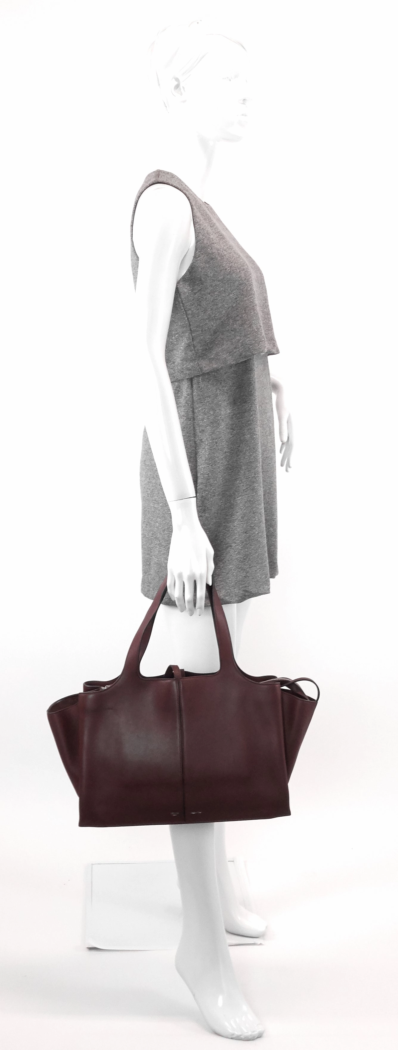 Tri-Fold Medium Calf Leather Bag