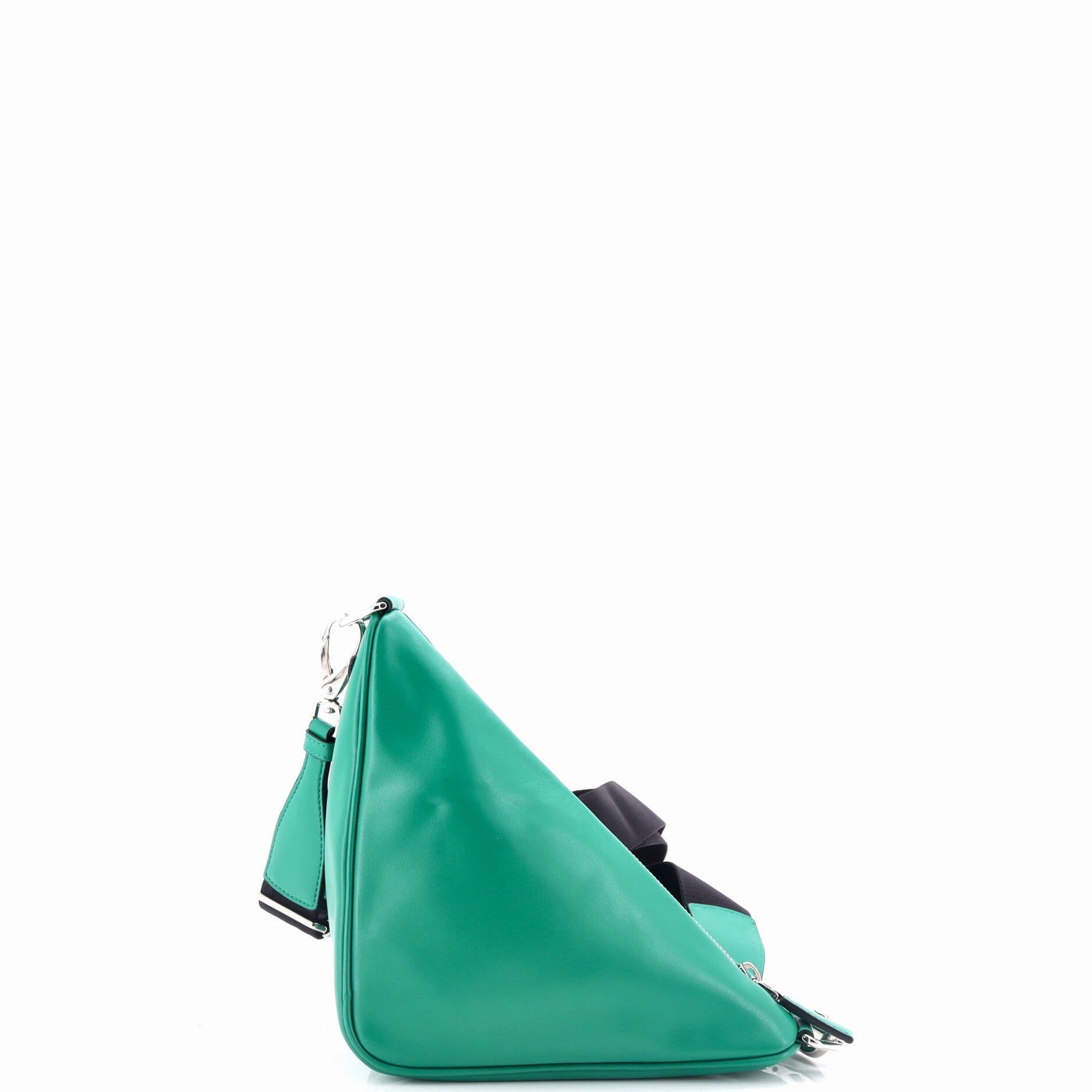 Triangle Logo Zip Crossbody Bag Leather Small