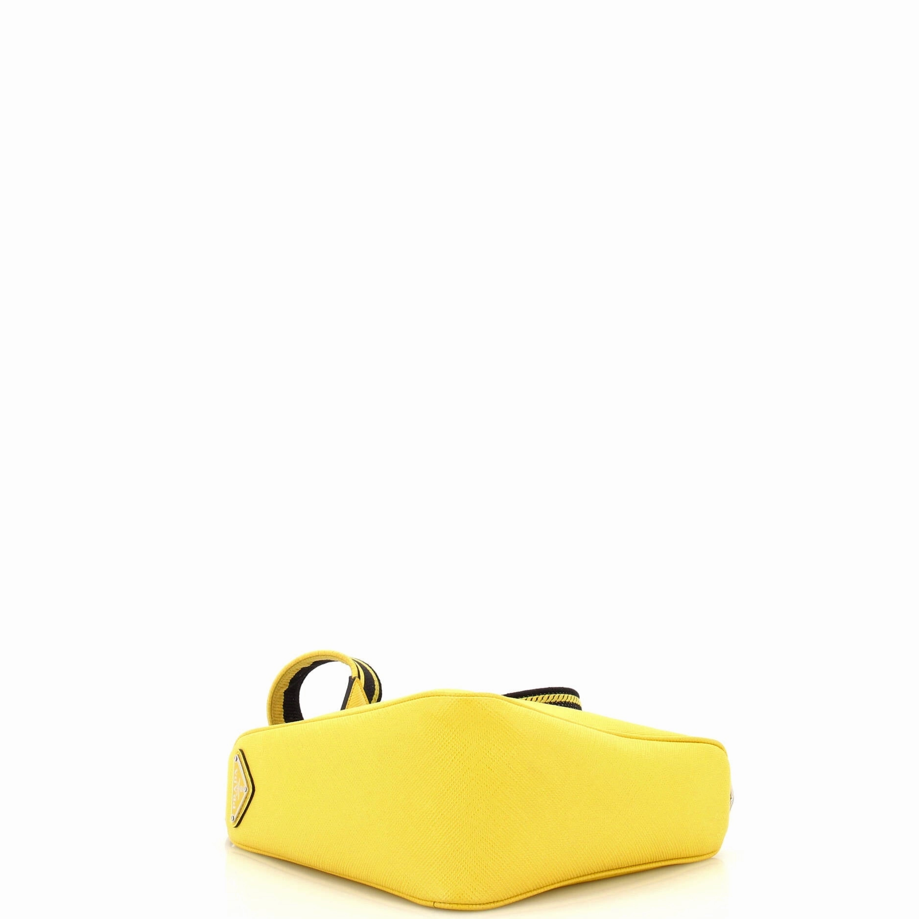 Triangle Logo Zip Crossbody Bag Saffiano Leather Small