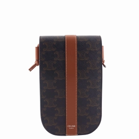 Triomphe Canvas and Calfskin Phone Pouch