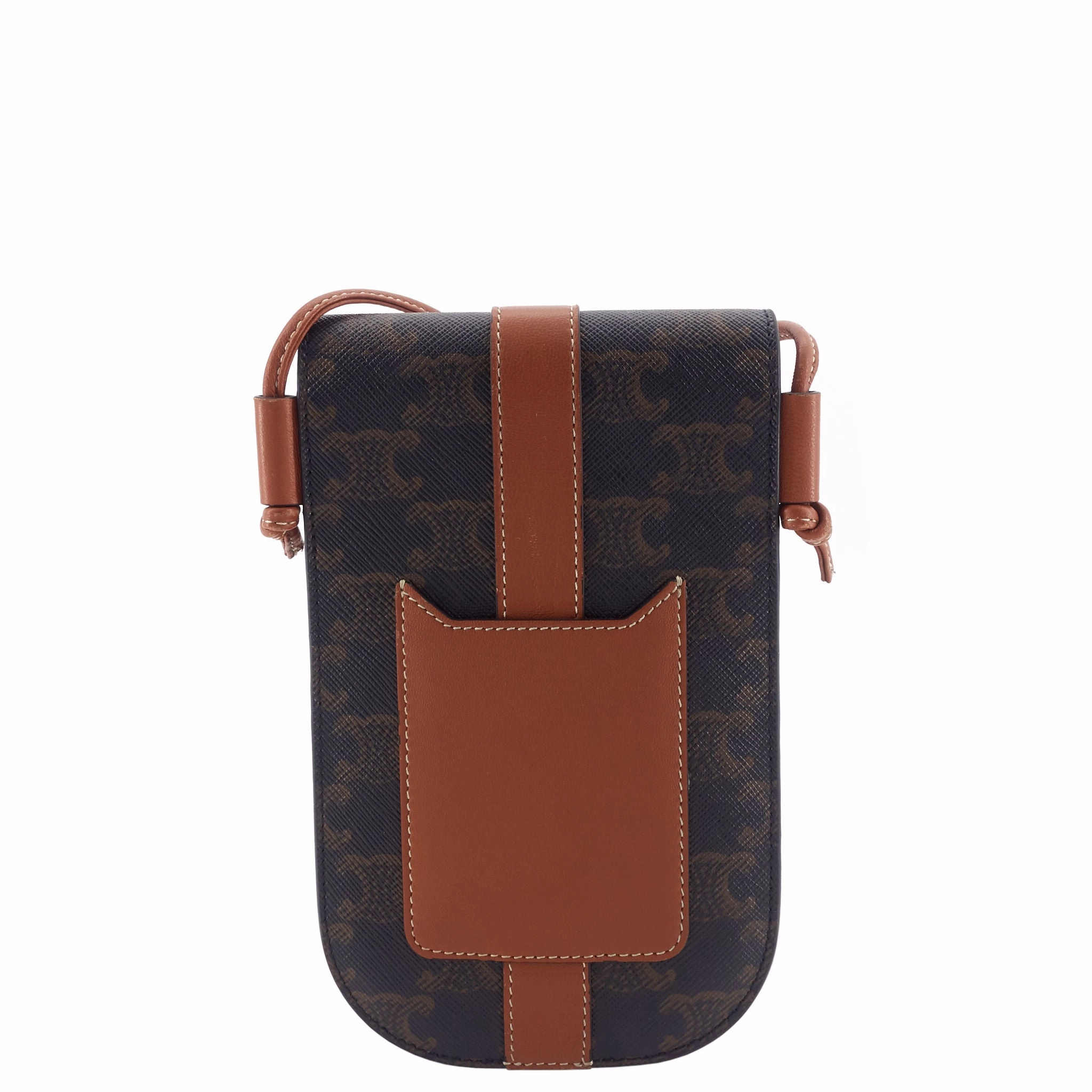 Triomphe Canvas and Calfskin Phone Pouch