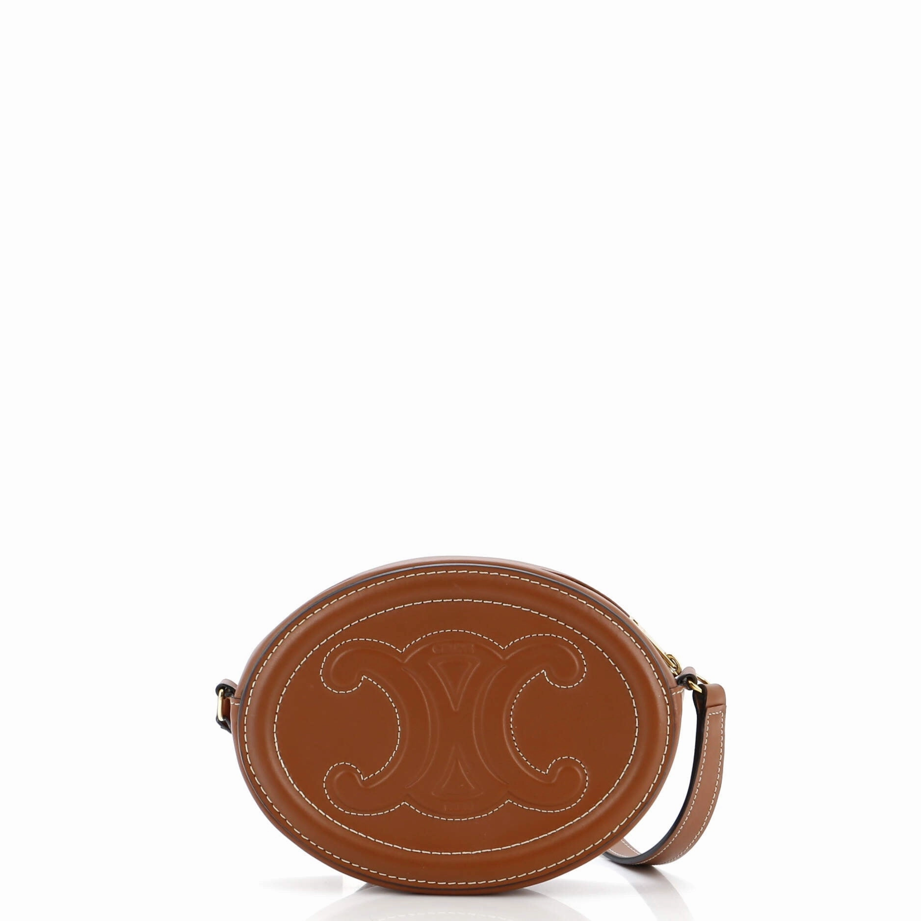 Triomphe Oval Crossbody Bag Leather Mini