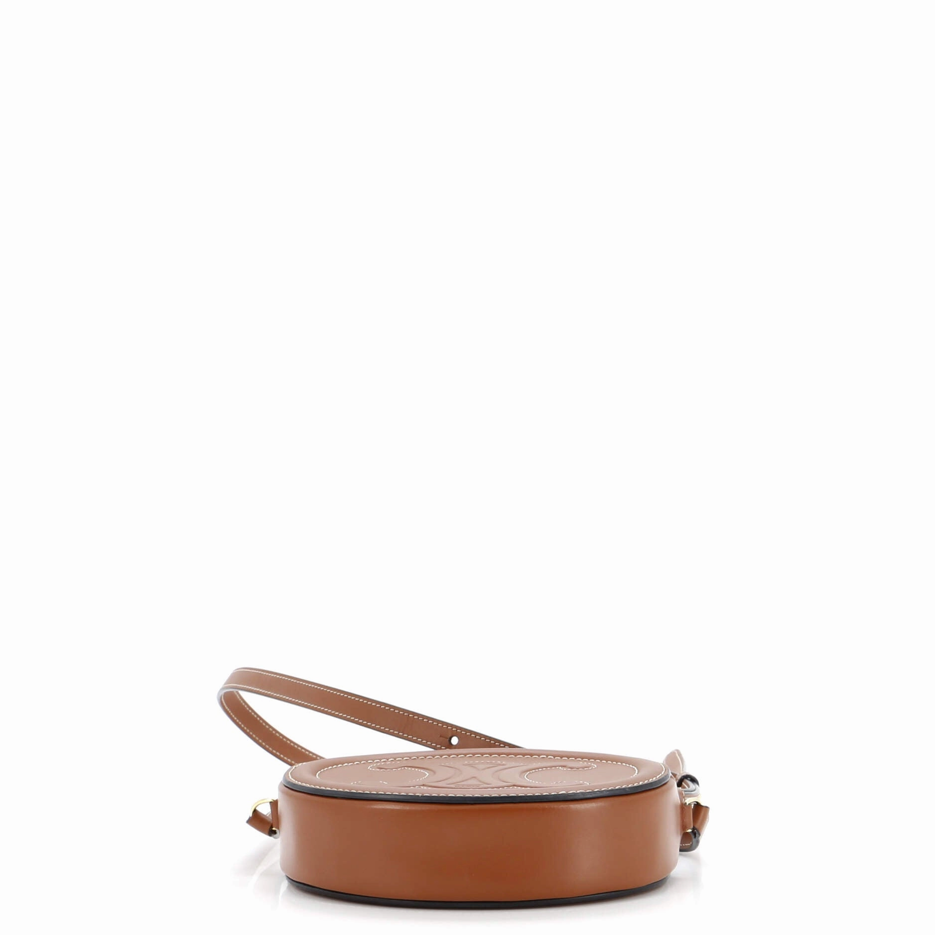 Triomphe Oval Crossbody Bag Leather Mini