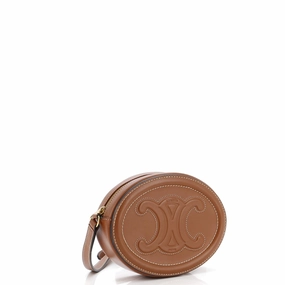 Triomphe Oval Crossbody Bag Leather Mini