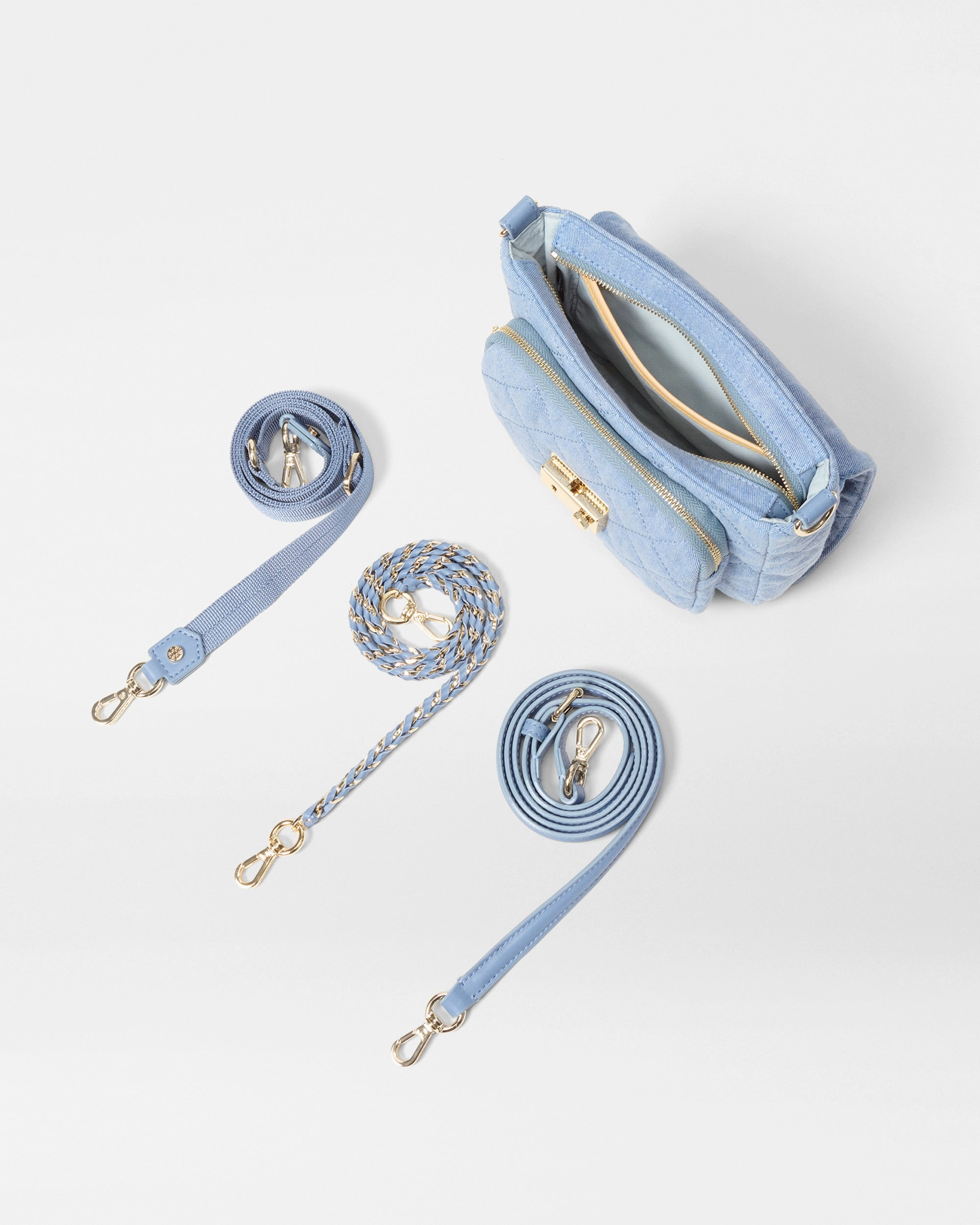 True Light Denim Small Crosby Lock Crossbody