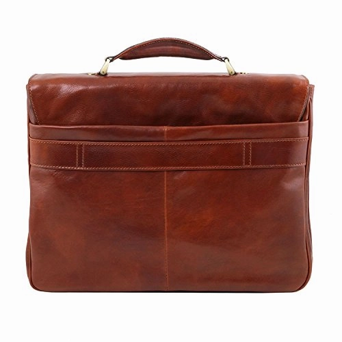 Tuscany Leather Alessandria - Leather Multi Compartment Tl Smart Laptop Briefcase - Tl141448