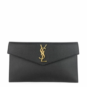 Uptown Grain de Poudre Leather Clutch Bag