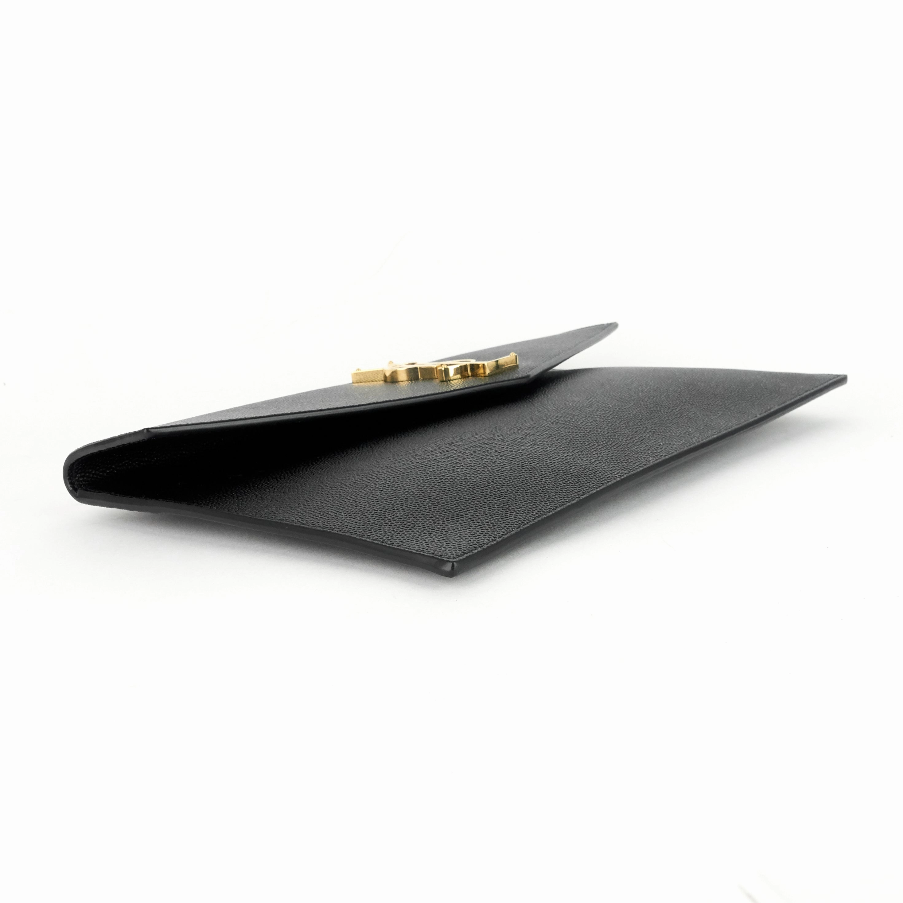 Uptown Grain de Poudre Leather Clutch Bag