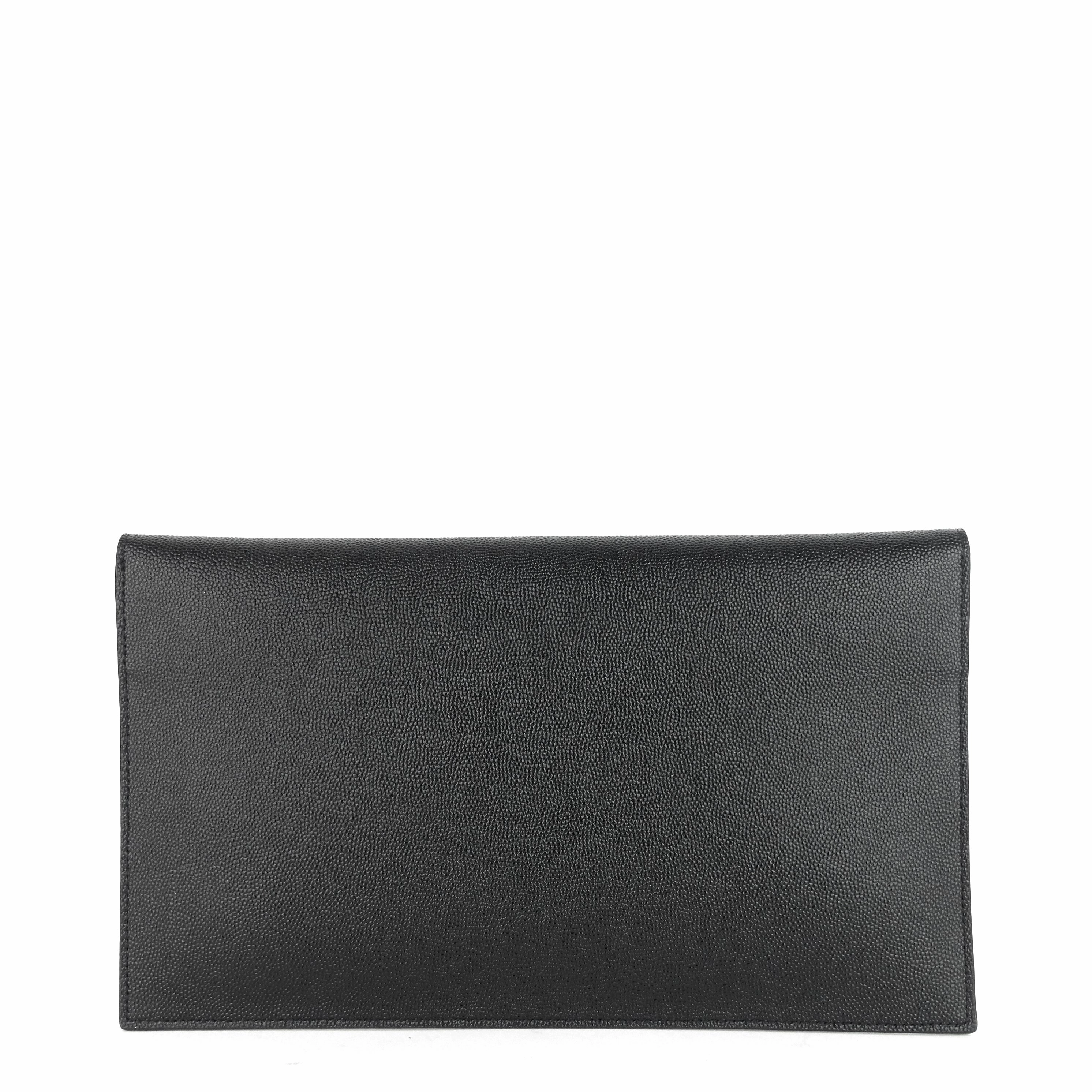 Uptown Grain de Poudre Leather Clutch Bag