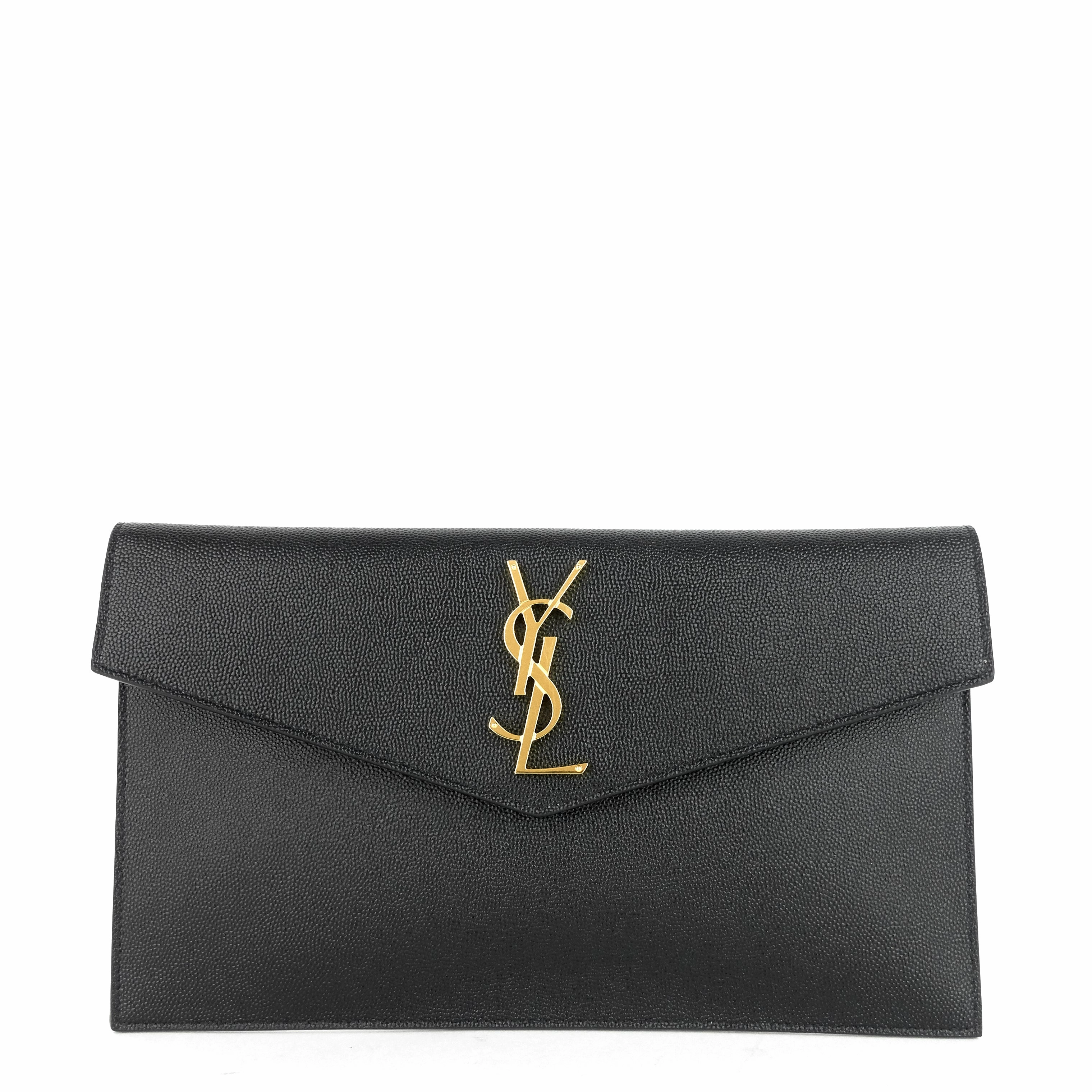 Uptown Grain de Poudre Leather Clutch Bag