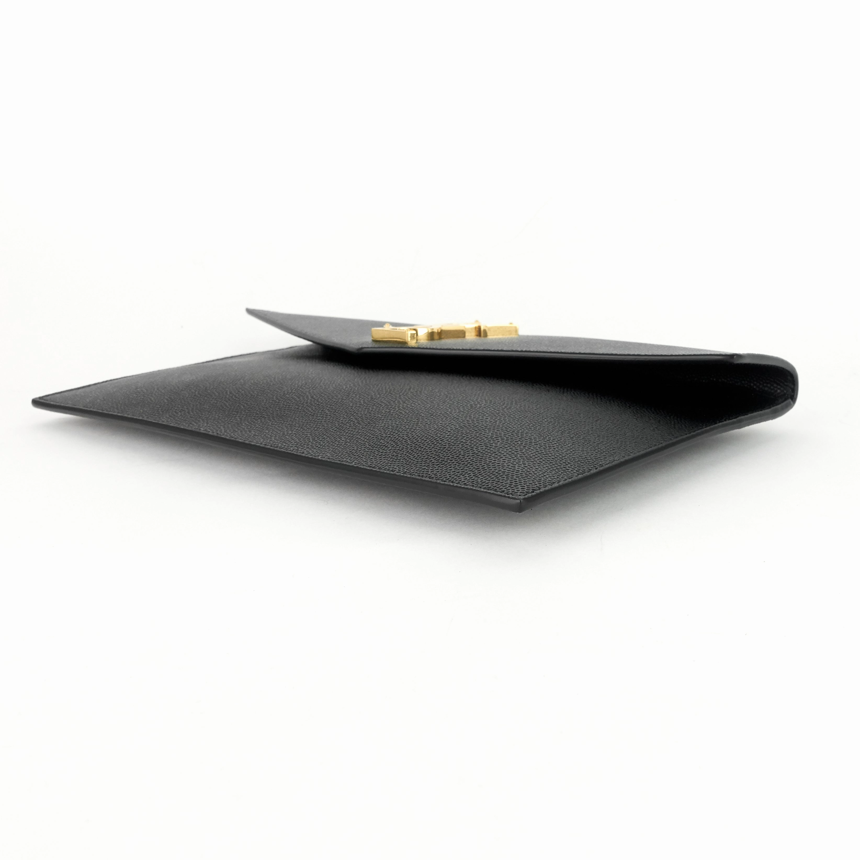 Uptown Grain de Poudre Leather Clutch Bag
