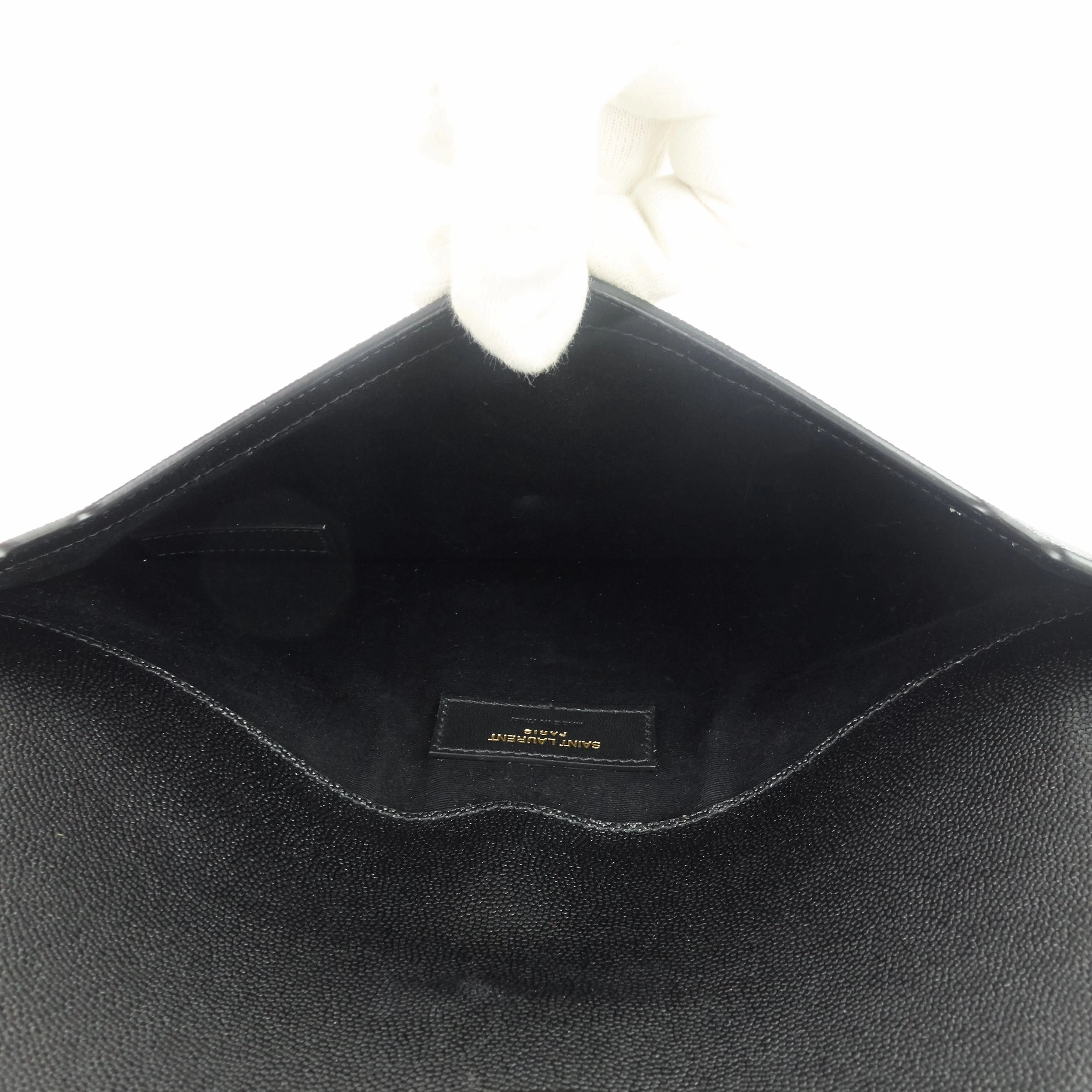 Uptown Grain de Poudre Leather Clutch Bag